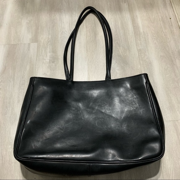 Furla Handbags - FURLA Black Leather Tote Bag Purse